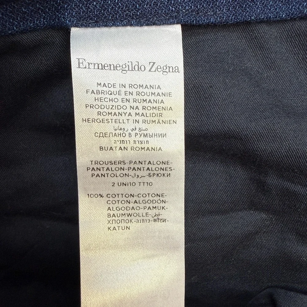 Ermenegildo Zegna Pants Mens 38x28 Blue Drawstring Trouser Jogger Quiet Luxury